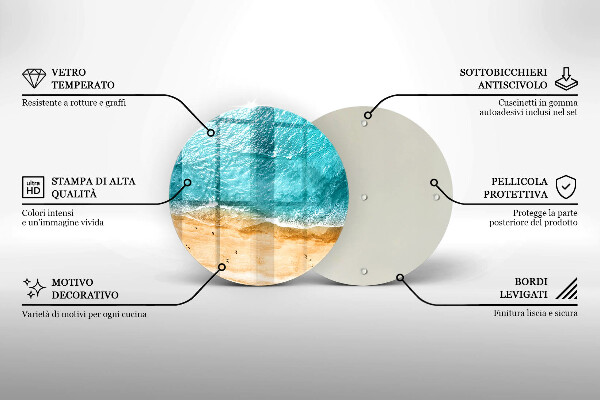 Tábua de cortar de vidro A praia e o mar