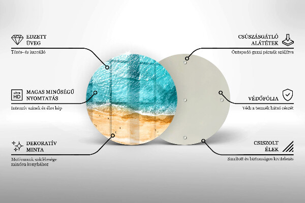Tábua de cortar de vidro A praia e o mar