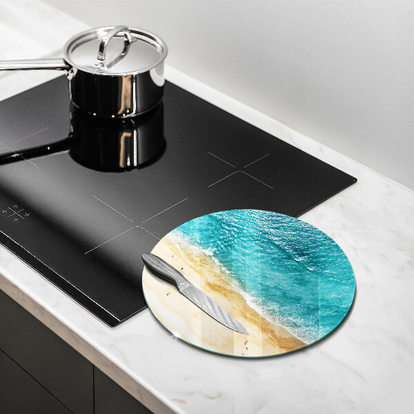 Tábua de cortar de vidro A praia e o mar