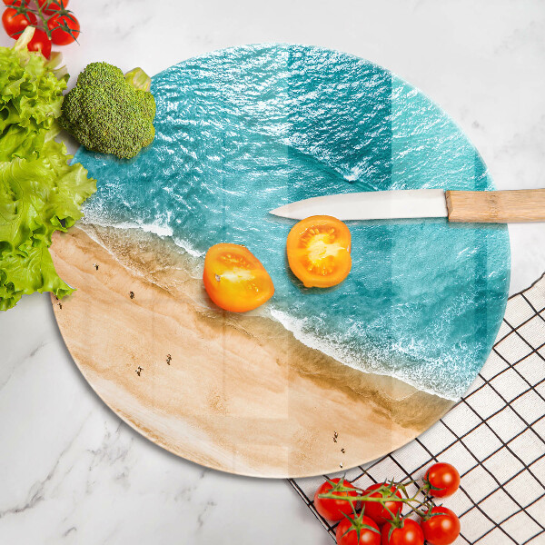 Tábua de cortar de vidro A praia e o mar