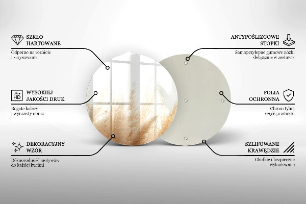 Tábua de cortar de vidro Capim-dos-pampas