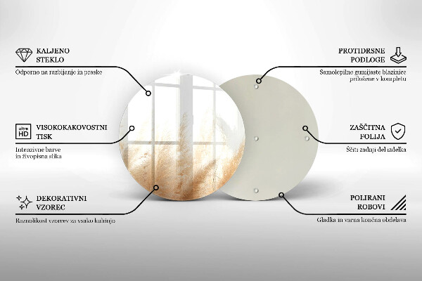 Tábua de cortar de vidro Capim-dos-pampas