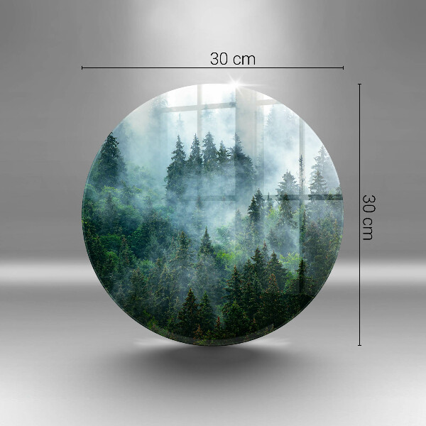 Tábua de corte de vidro Floresta no nevoeiro