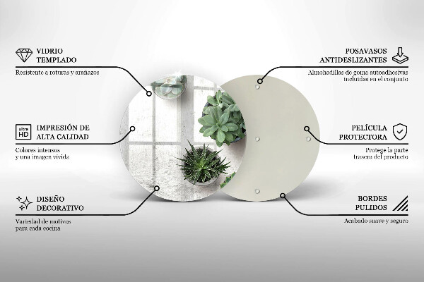 Tábua de cortar alimentos Suculentas em concreto