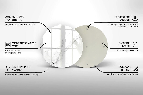 Tábua para corte Mármore branco delicado