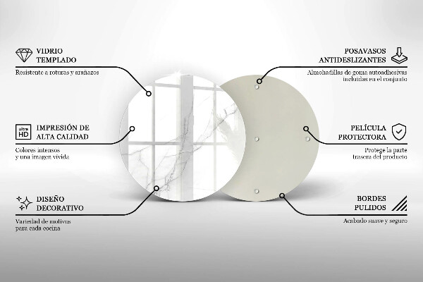Tábua para corte Mármore branco delicado