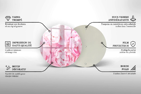 Tábua de corte Peônias delicadas