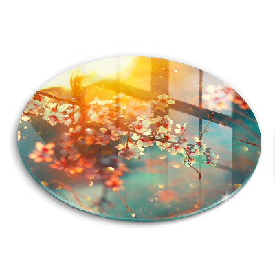 Tábua de cortar alimentos Flores de macieira ao sol