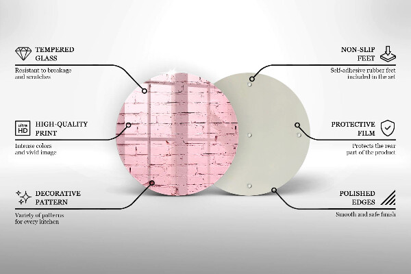 Tábua de vidro Parede de tijolos em tons pastel