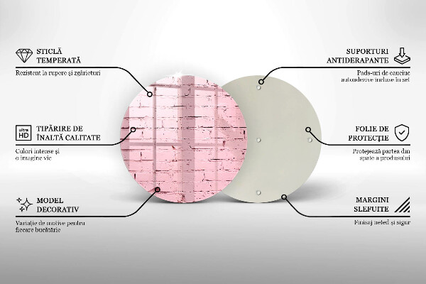 Tábua de vidro Parede de tijolos em tons pastel