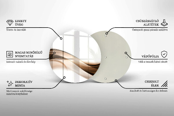 Tábua de cortar alimentos Linhas marrons abstratas