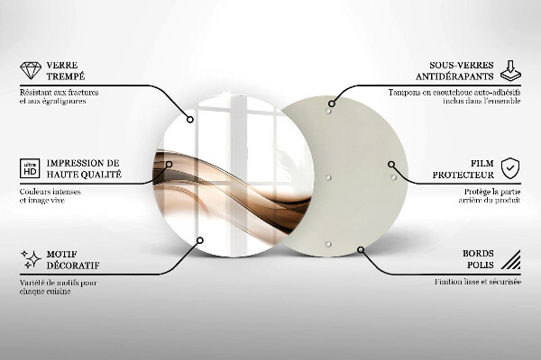 Tábua de cortar alimentos Linhas marrons abstratas