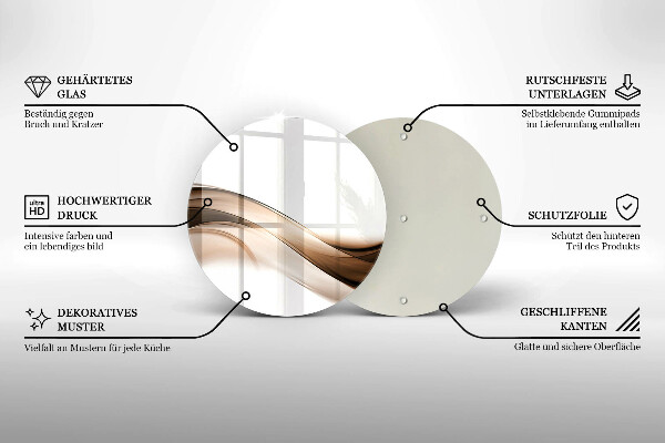 Tábua de cortar alimentos Linhas marrons abstratas