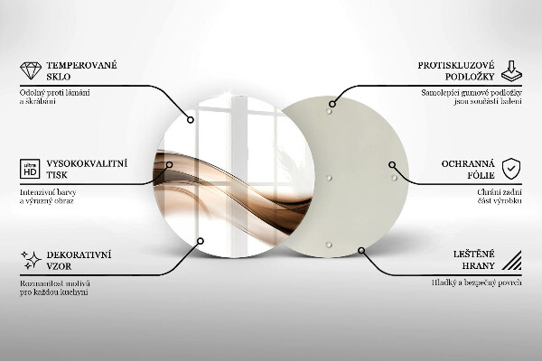 Tábua de cortar alimentos Linhas marrons abstratas
