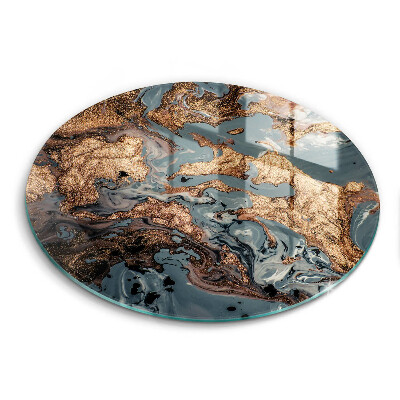 Tábua de cortar de vidro Pedra decorativa com ouro