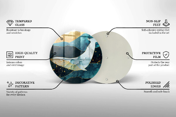 Tábua corte Baleia abstrata