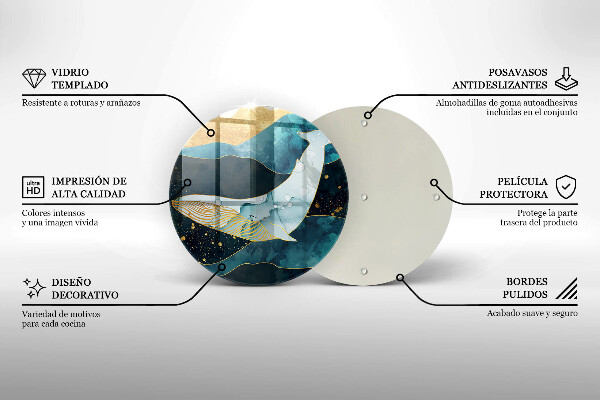 Tábua corte Baleia abstrata