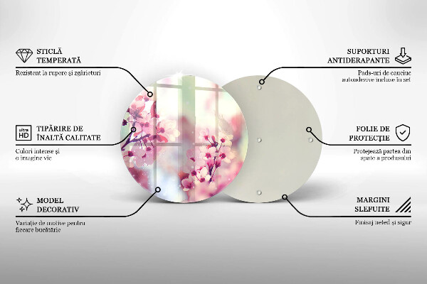 Tábua de corte Flores rosas da primavera