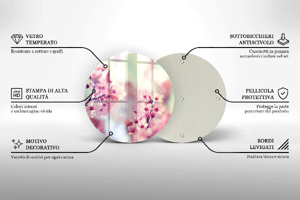 Tábua de corte Flores rosas da primavera