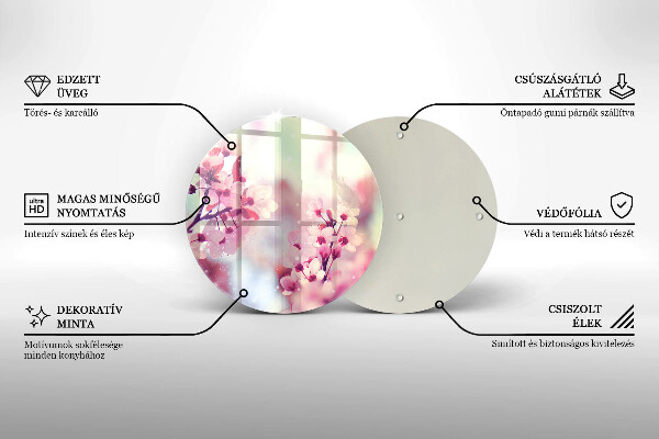 Tábua de corte Flores rosas da primavera