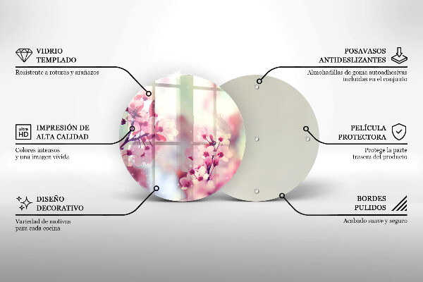 Tábua de corte Flores rosas da primavera