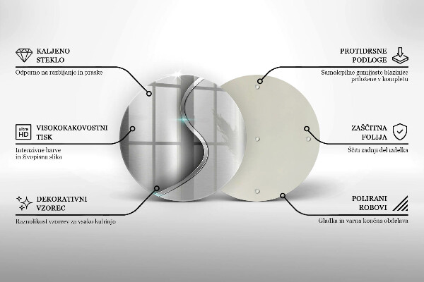 Tábua corte Metal prateado abstrato