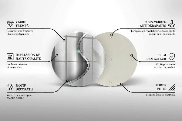 Tábua corte Metal prateado abstrato