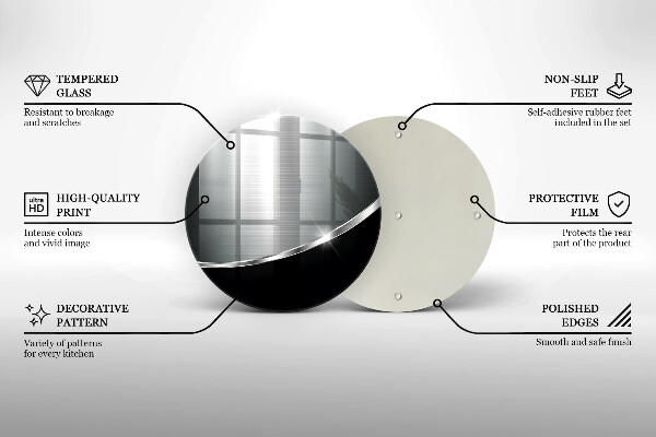 Tábua de vidro Abstração com metal