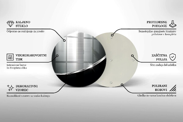 Tábua de vidro Abstração com metal