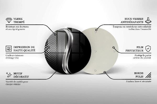 Tábua de vidro Estrutura metálica