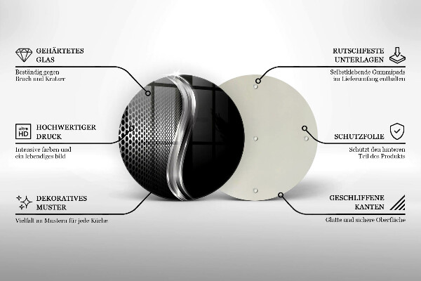 Tábua de vidro Estrutura metálica