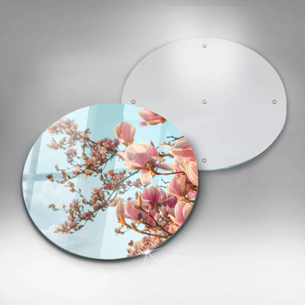 Tábua de cortar de vidro Árvore de flores rosa