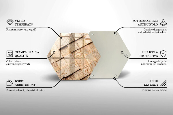Tábua para cozinha Quadrados de madeira
