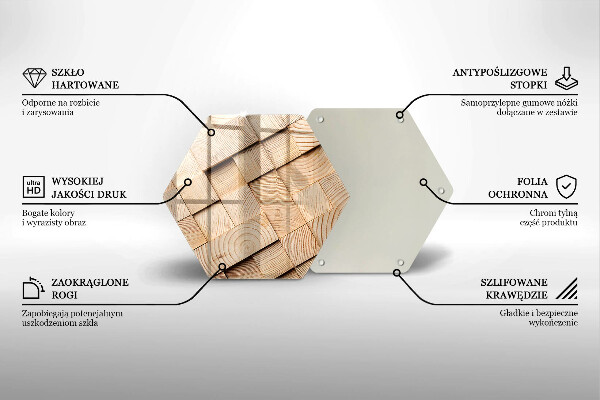 Tábua para cozinha Quadrados de madeira