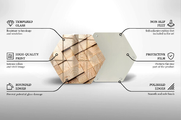 Tábua para cozinha Quadrados de madeira