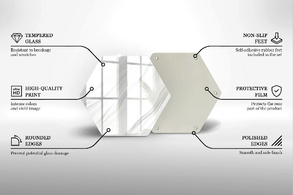 Tábua de cortar de vidro Mármore delicado