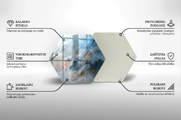 Tábua de cortar de vidro Textura de mármore