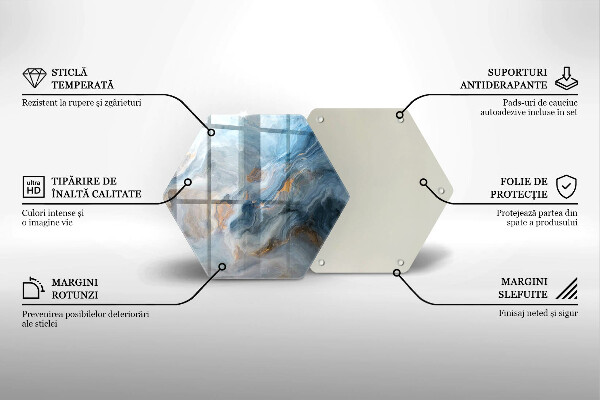 Tábua de cortar de vidro Textura de mármore