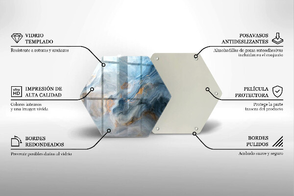 Tábua de cortar de vidro Textura de mármore