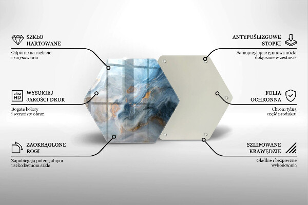Tábua de cortar de vidro Textura de mármore