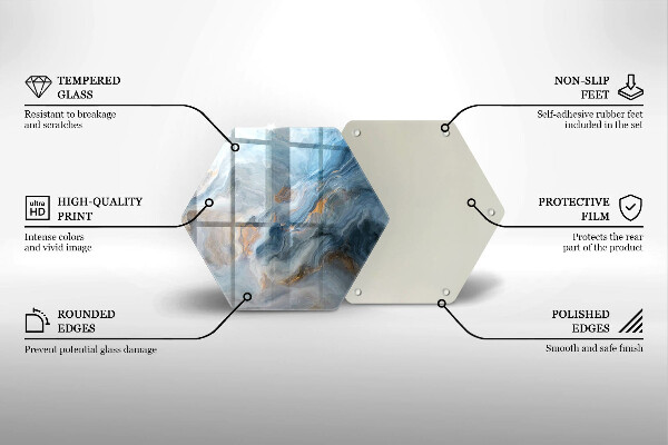 Tábua de cortar de vidro Textura de mármore