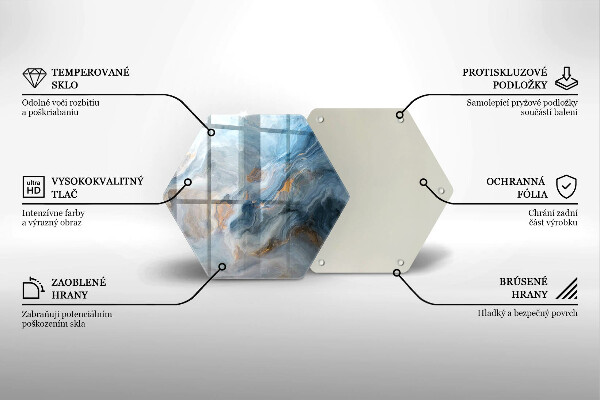 Tábua de cortar de vidro Textura de mármore