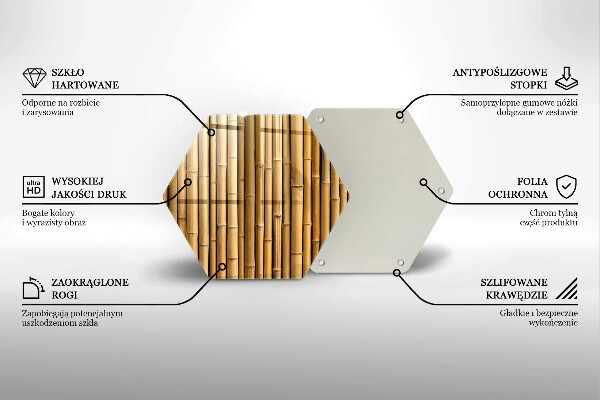 Tábua de vidro Bambu boho natural