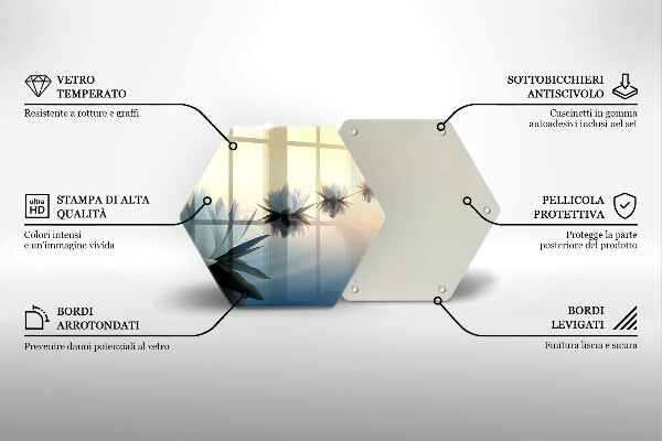 Tábua para cozinha Flores de nenúfar