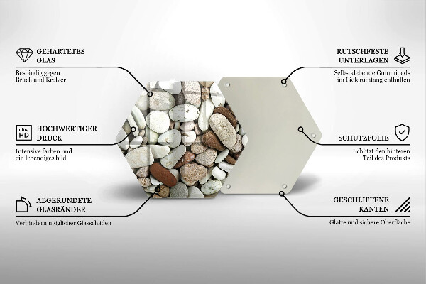 Tábua de vidro Fundo de pequenas pedras