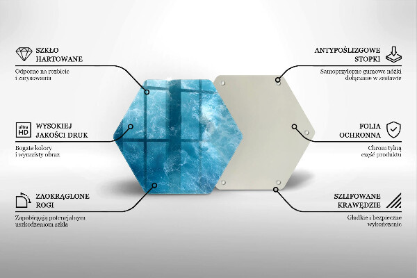 Tábua de cortar de vidro Água azul