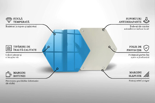 Tábua de vidro Cor azul