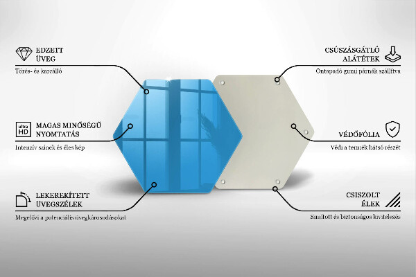 Tábua de vidro Cor azul