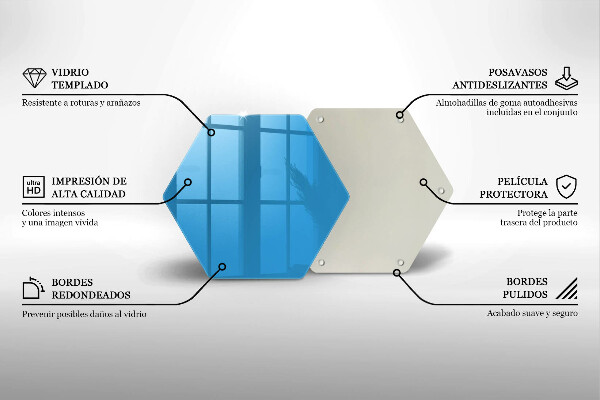 Tábua de vidro Cor azul