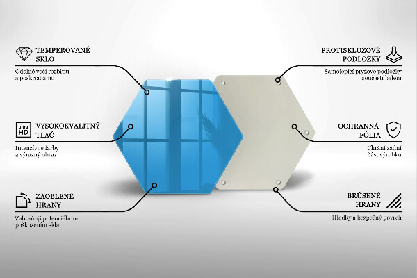 Tábua de vidro Cor azul